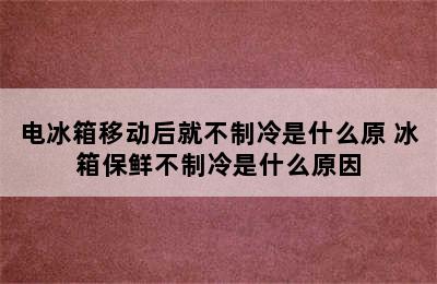 电冰箱移动后就不制冷是什么原 冰箱保鲜不制冷是什么原因